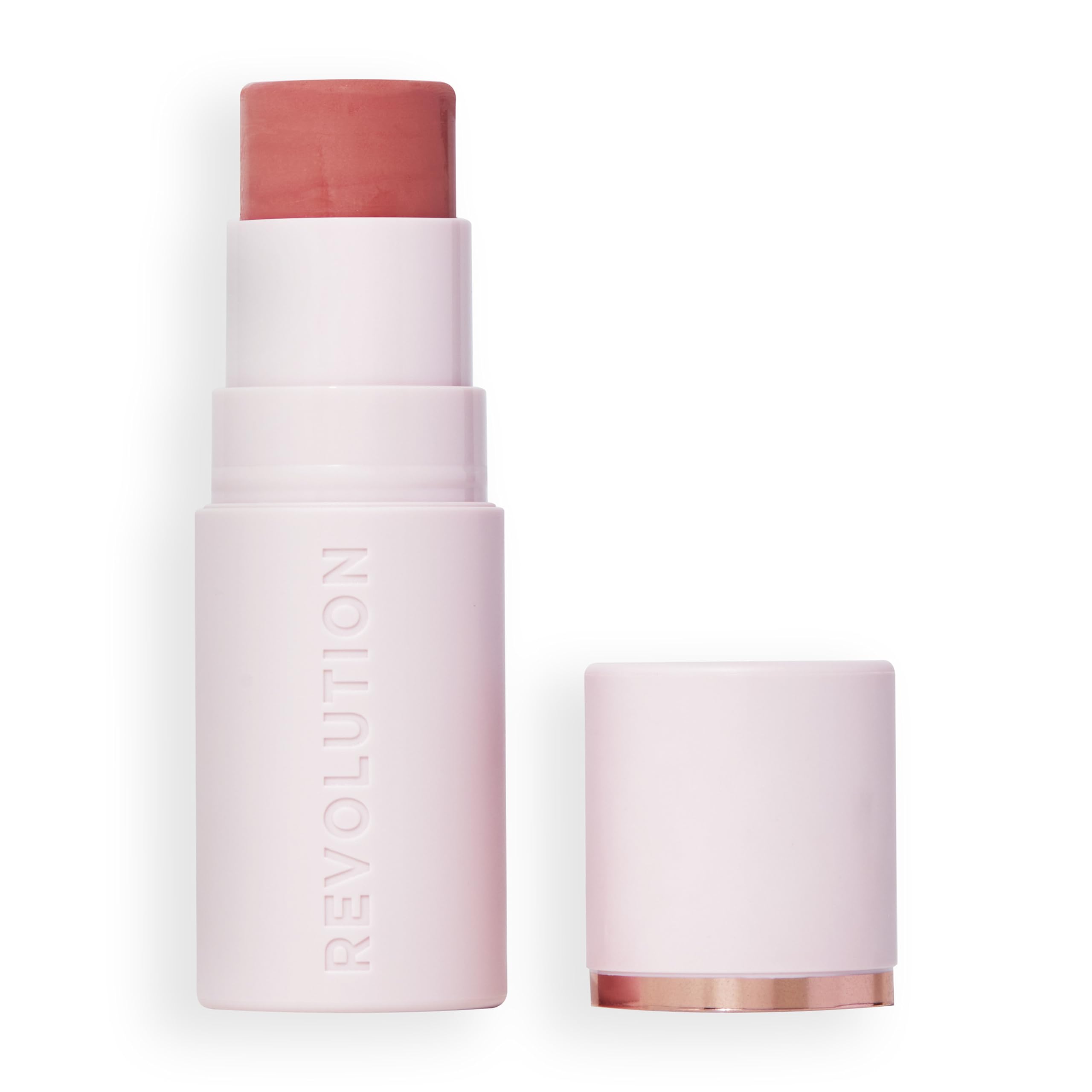 Revolution, Skin Silk Marble Blush Stick, Buildable Colour for Cheek, Eye, & Lip, Cream-to-Powder Formula, Vegan & Cruelty-Free, Peachy Pink, 4.5g