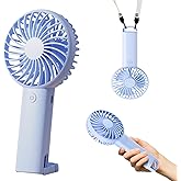 plilogo Portable Fan, Mini Handheld Fan with Holder, Rechargeable Personal Fans with Powerful Airflow for Travel Camping, 3 i