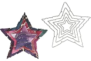 CEFFL CRAFT The Five-Pointed Star Frame Scrapbooking Paper Metal Craft Dies for Card Making Cut Dies 2024 Embossing New (1498)