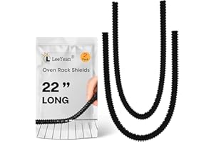 LEEYEAN Extra Long Oven Rack Shields 22 Inch, 2 Pack Heat Resistant Oven Guards for Racks, Food Grade Silicone Oven Rack Edge Protector, Full Length Fit on Standard-Sized Ovens, Prevents Hand and Arm Burns