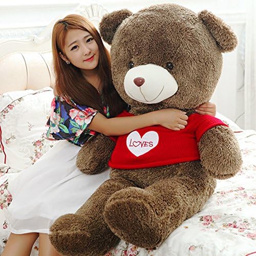 Stuffed Teddy Bear With Love Heart Sweater Plush Animal Toys 60cm/23.6"