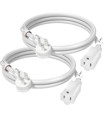 Iron Forge Cable Flat Plug Extension Cord – 8 Ft 3-Outlet Power Strip, White, Indoor Use