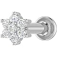 0.04 to 0.15 Carat 7-Stone Cluster Diamond Nose Pin Stud in 18K Gold