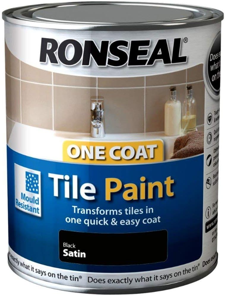Ronseal One Coat Tile Paint Black Amazon.co.uk DIY & Tools
