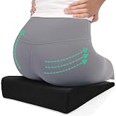 BUYUE Hip Lift Wedge Pad for Butt Training &amp; Posture Correction, Firm EVA Yoga Block Alternative, Non-Slip Floor/Chair Exercise Mat, 15.7"x12.5"x3", Black