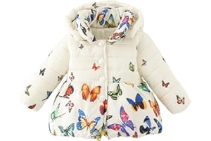 MINKIDFASHION Baby Girls Winter Autumn Warm Butterfly Little Kids Toddler Jacket Coat