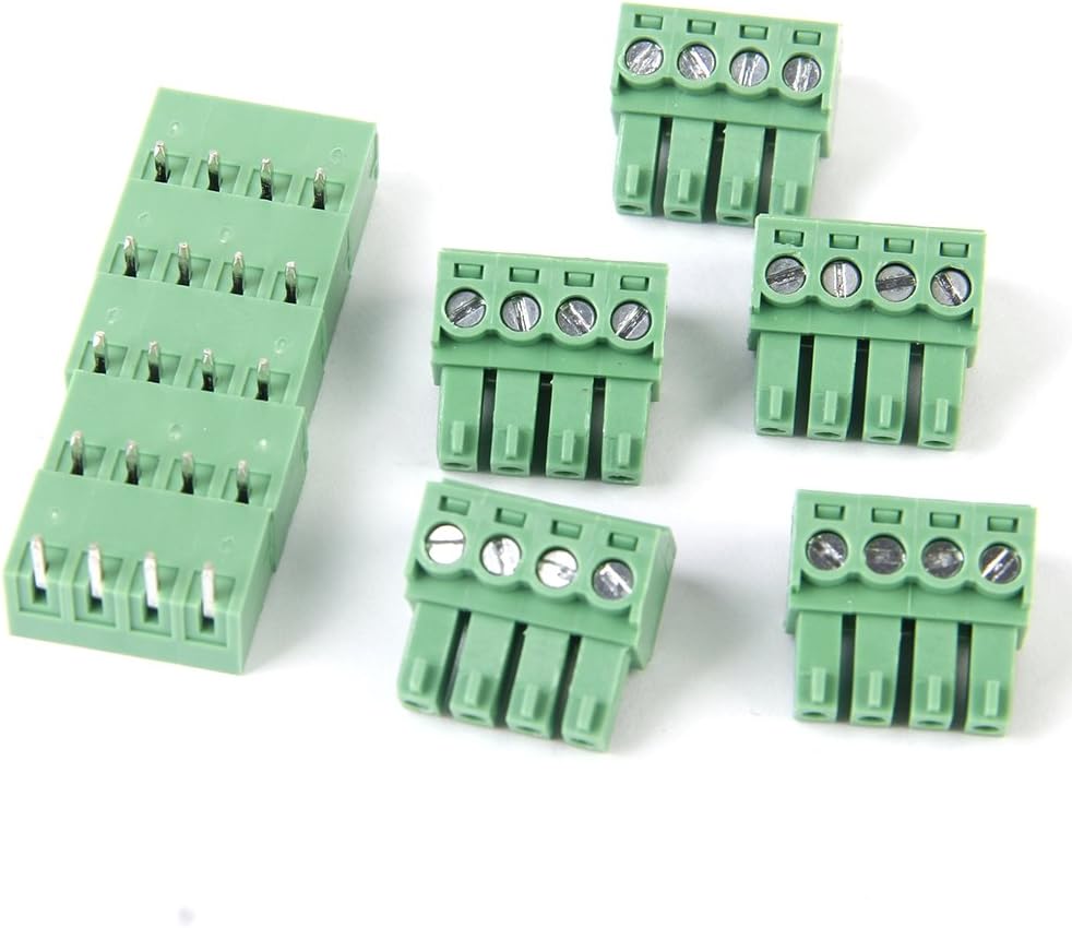 5Pcs 4-Pin PCB Screw Terminal Block Connector PCB Mount DT 300V 8A