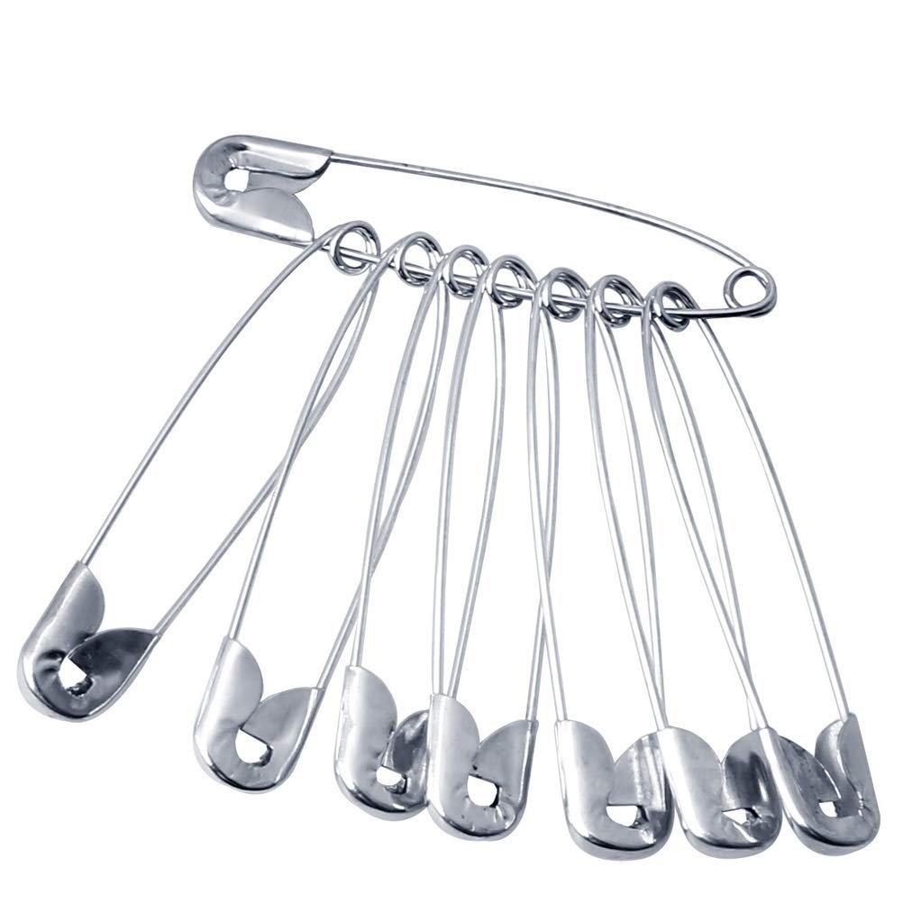 nuoshen 100Pcs Large Heavy Duty Nickel Plated Safety Blanket Pins for Crafts Arts Clothes