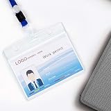 BEHAHAI 40 Pcs Transparent Horizontal Waterproof Name Tag Badge Holders 10x8.5 view 6