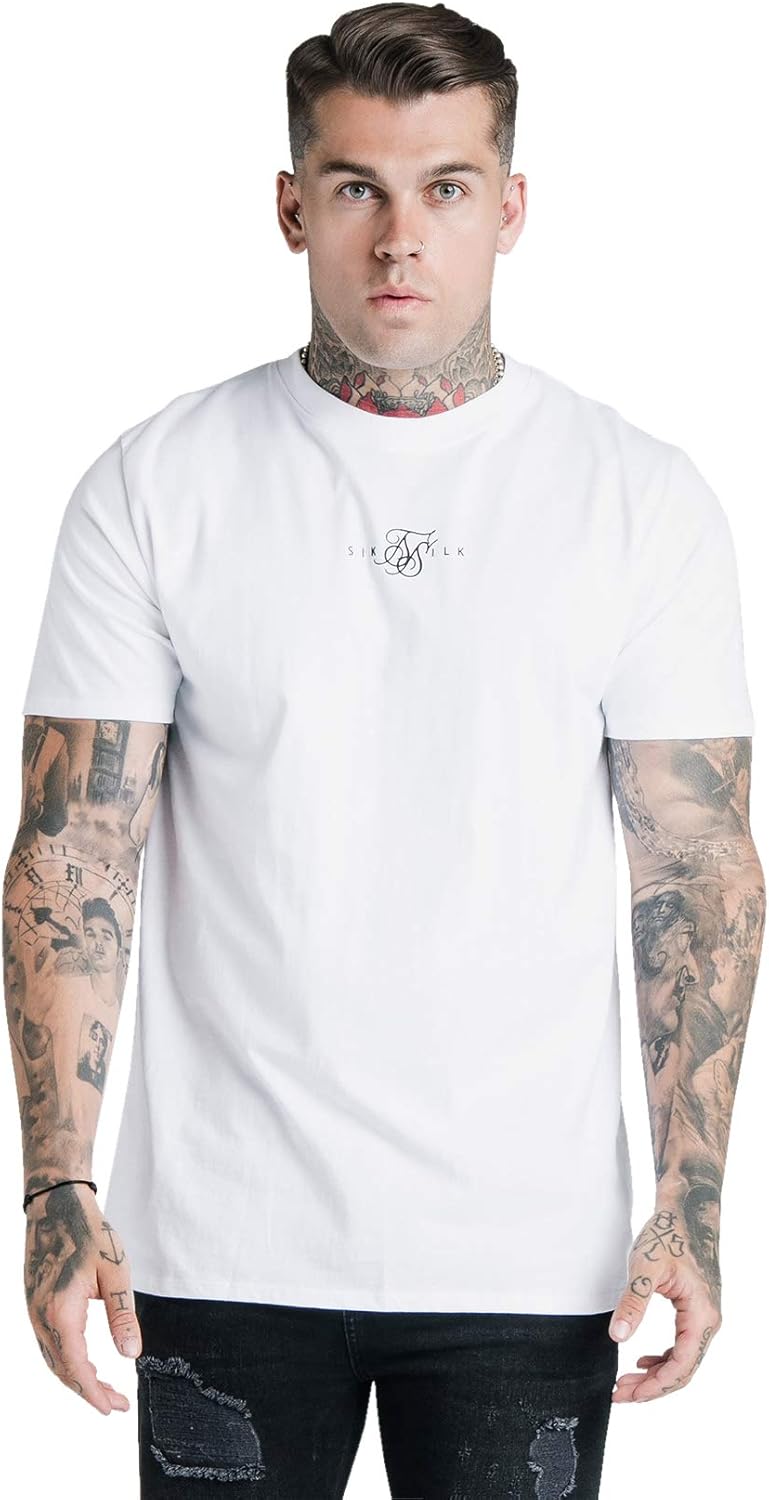 SikSilk Men's T Shirt White Amazon.co.uk