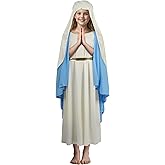 JPXH Virgin Mary Children's Halloween Bible Costume Set for Girls' Bible Costumes