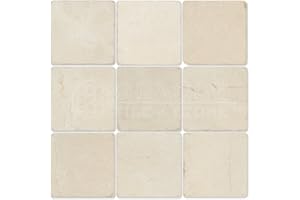 ORACLE TILE & STONE Crema Marfil Spanish Marble 4 X 4 Subway Field Tile, Tumbled