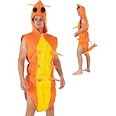 GOBWCOT Shrimp Costume Adult Crawfish Lobster Crustacean Suit Sea Creature Fish Costume Ocean Animal Halloween Cosplay Outfit