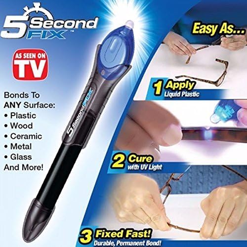 TENCHOE 5-Second Fix/Fill/Seal/Repair UV Light Glue Liquid-Plastic Welding Tool Pen