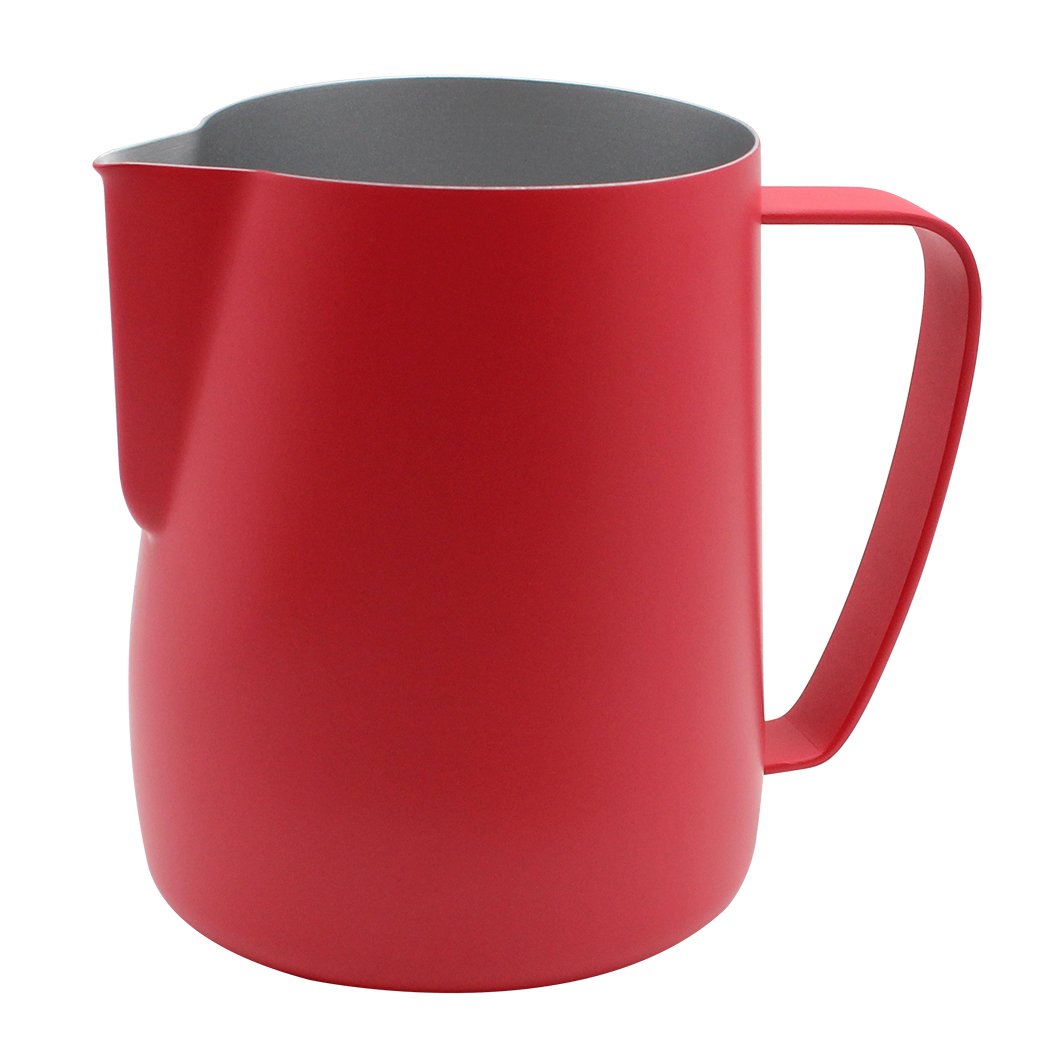 Dianoo Stainless Steel Jug Jug Shortbread Milk Cup Suitable for Coffee Latte and Milk 600 ml Red