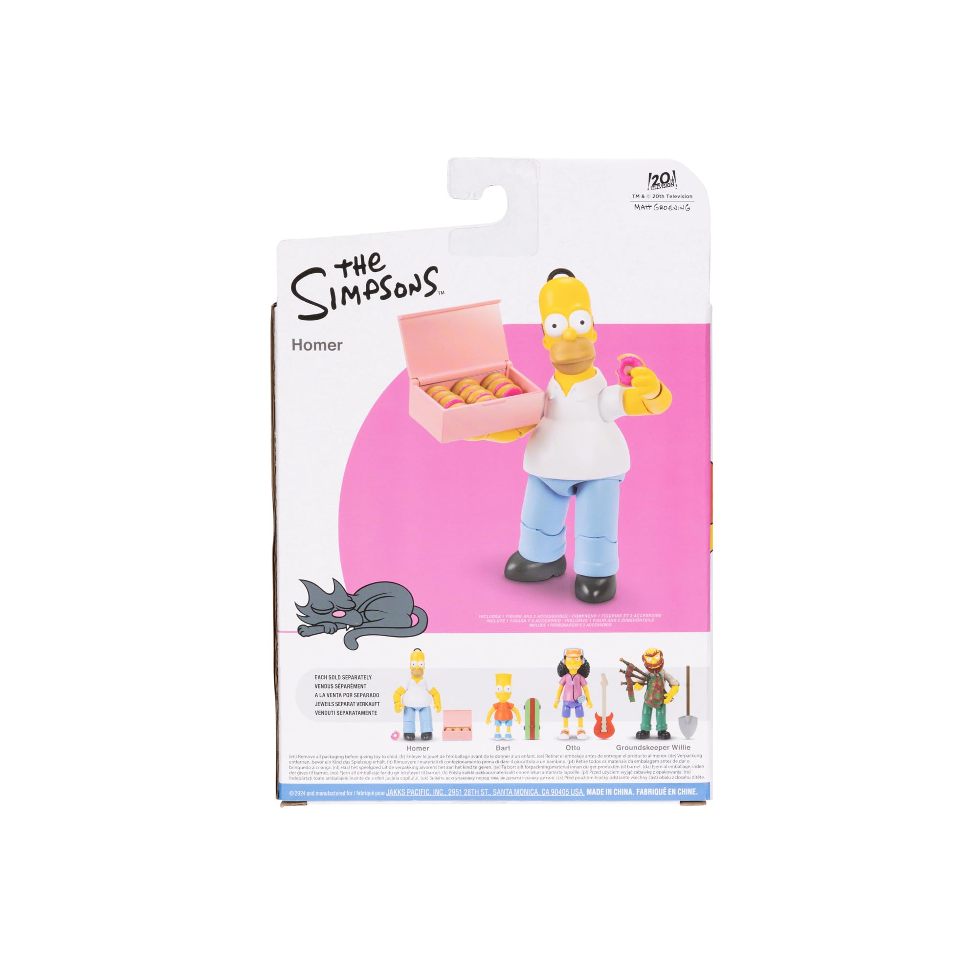 Disney The Simpsons Action Figures 4-Pack 5-Inch Collectible Figures from Jakks Pacific's Wave 1 - Homer, Bart, Groundskeeper Willie, and Otto