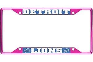FANMATS 43439 NFL - Detroit Lions License Plate Frame - Pink – Easy Installation on Truck, SUV, Car - Ideal Gift for Die Hard NFL Fan