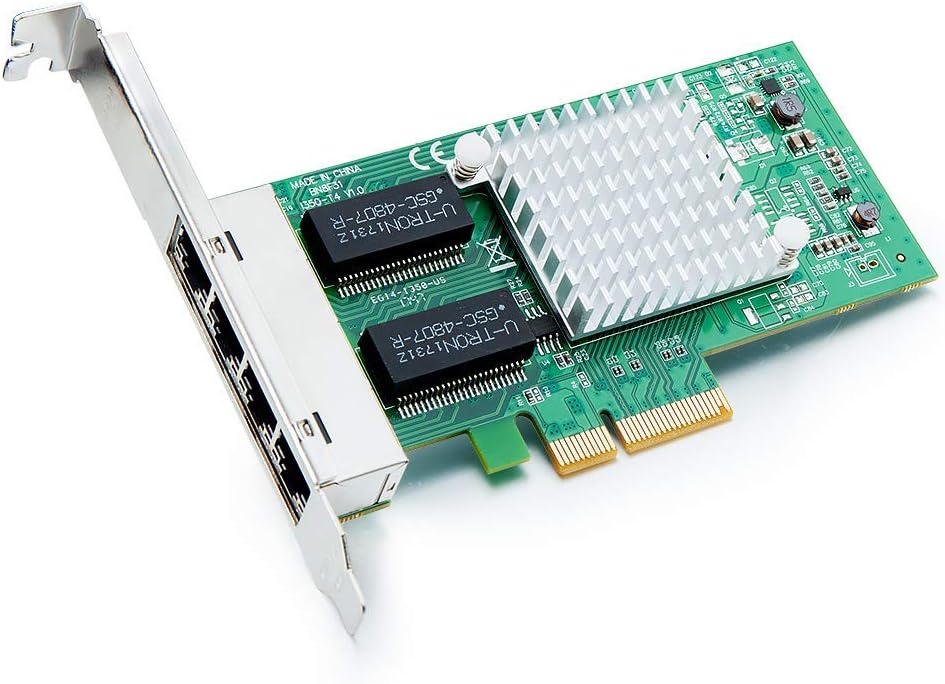 ipolex 1.25G Ethernet Network Card, 4x RJ45+ Port, 10GbE NIC Compare to Intel I350-T4