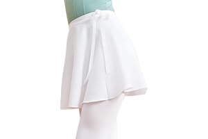 LingTing Ballet Skirt for Girls, Dance Wrap Skirt Chiffon for Leotards