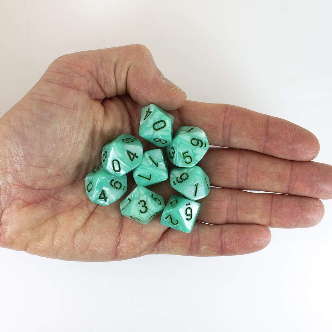 Paladin Roleplaying Turquoise Pearl Dice - 8 D10 Set - 'Aqua', 16 Count (Pack of 7513) - Image 4