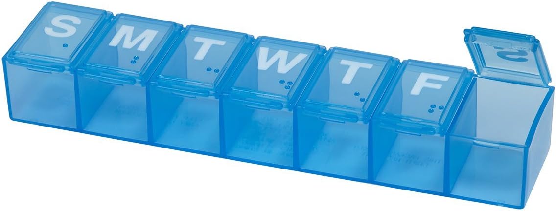 Ezy Dose Travel (7-Day) Pill, Medicine, Vitamin Organizer Box | Weekly, Daily Planner | Medium Compartments | Assorted Color: Health & Personal Care
