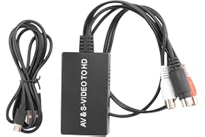 Cenroelon SVideo to Converter S-Video and 3RCA CVBS Composite to Audio Video Converter Support 1080P 720P