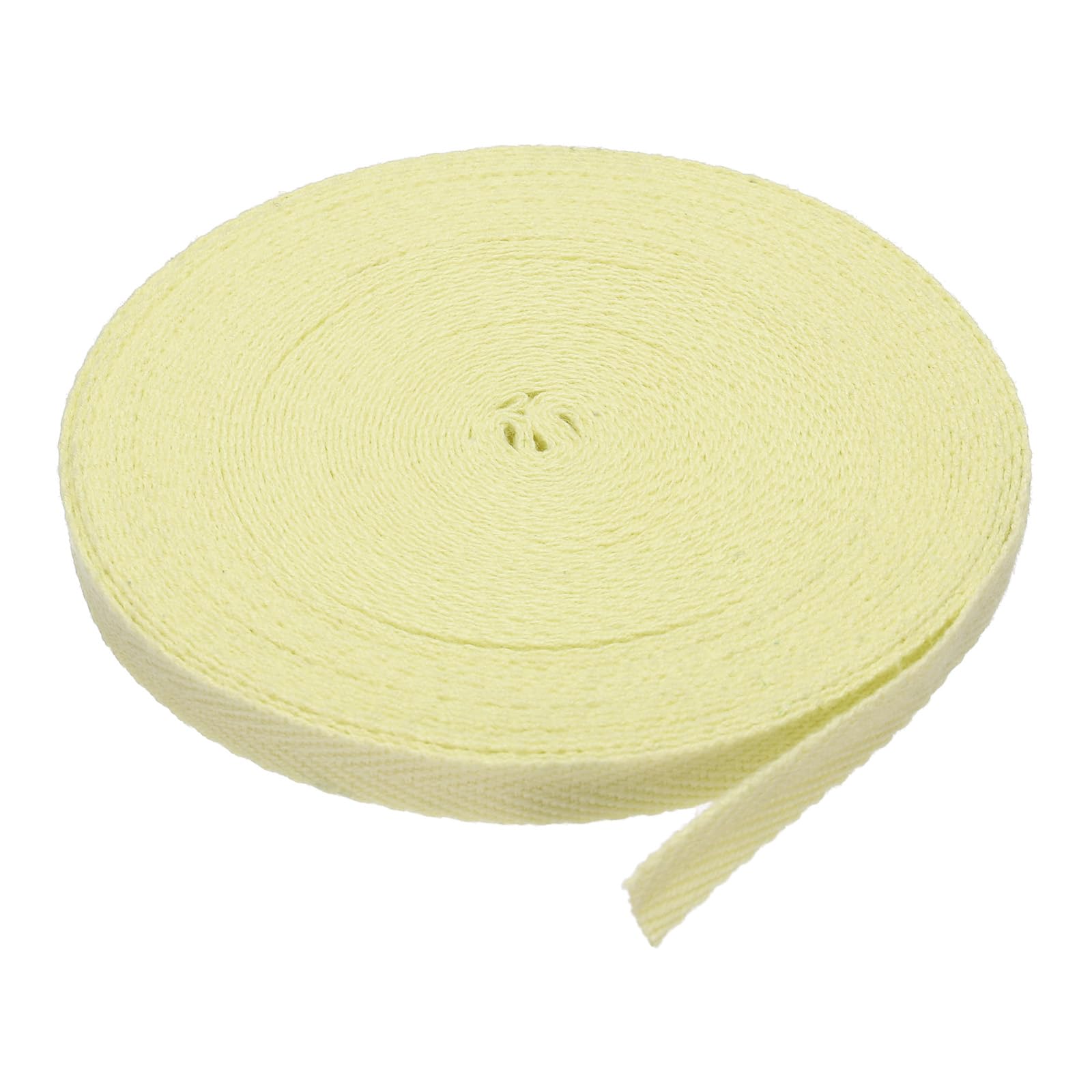 PATIKIL Cotton Twill Tape 1/4 Inch 10 Yards 100% Cotton Ribbon Bias Tape Herringbone Webbing Trim for Sewing Gift Wrapping, Light Yellow