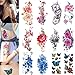 3D Temporary Tattoos for Women Flowers Large Lotus Rose Cherry Butterfly Waterproof Tattoo Sexy Fake Stickers Girls Lady Tattoo Body Art