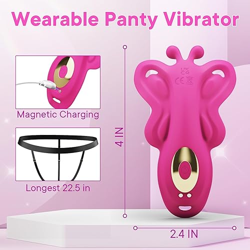 Thong Panty Wearable Vibrator Adult Sex Toys for Women, APP Control Clitoris Stimulator Novelties Adult Toys with 9 Vibration Modes, Mini Discreet Butterfly Vibrator Rose Sex Toy for Women and Couple in Thong Panty Wearable Vibrator Adult Sex Toys for Women, APP Control Clitoris Stimulator Novelties Adult Toys with 9 Vibration Modes, Mini Discreet Butterfly Vibrator Rose Sex Toy for Women and Couple in