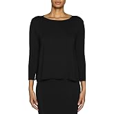 Bleusalt The Barbra Top | Chic Relaxed Swing Silhouette Long Sleeve Shirt | 95% Modal Signature Fabric | High Wide Neckline
