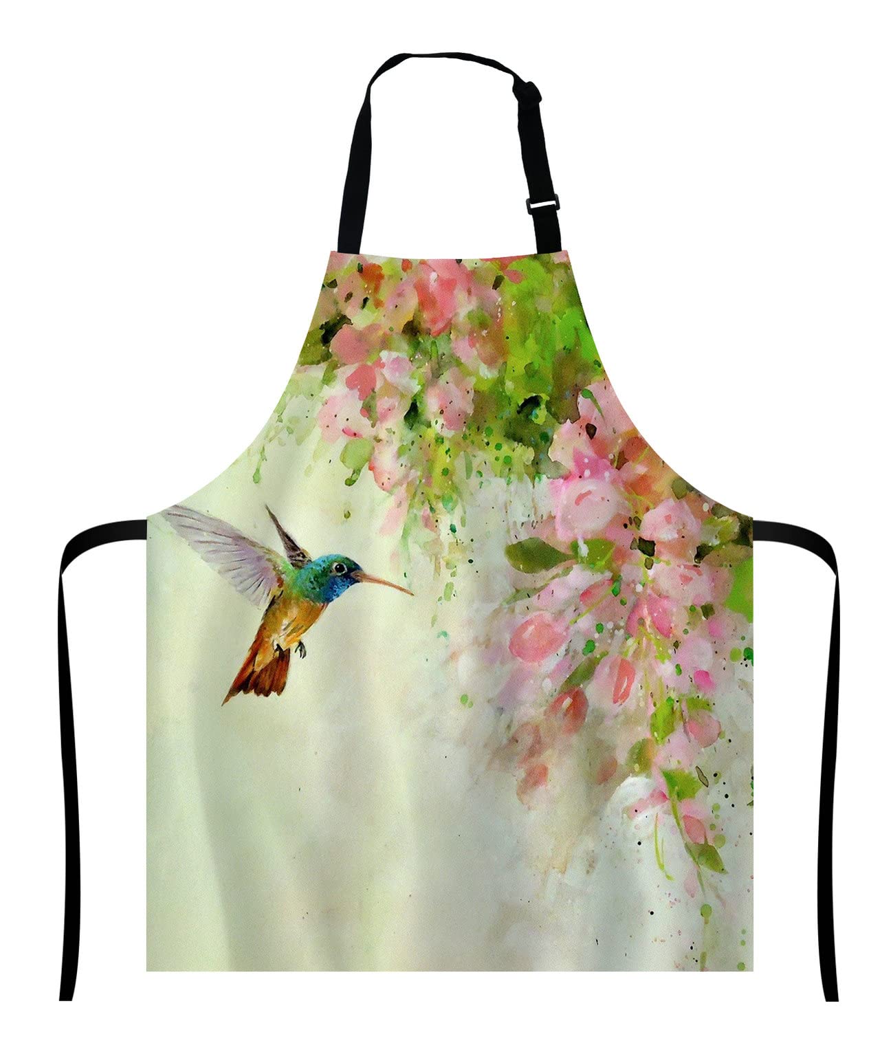 Wasach Hummingbird Apron,Adjustable Neck Bib for Men Women,Suitable for Kitchen Cooking Waitress Chef