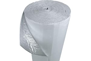 TRADE WINDS XTEMP Reflective Foil Insulation Roll, Single Bubble Radiant Barrier, Thermal Insulation Heat Shield - 3/16" Single Bubble - Reflective / White (48" X 4FT)
