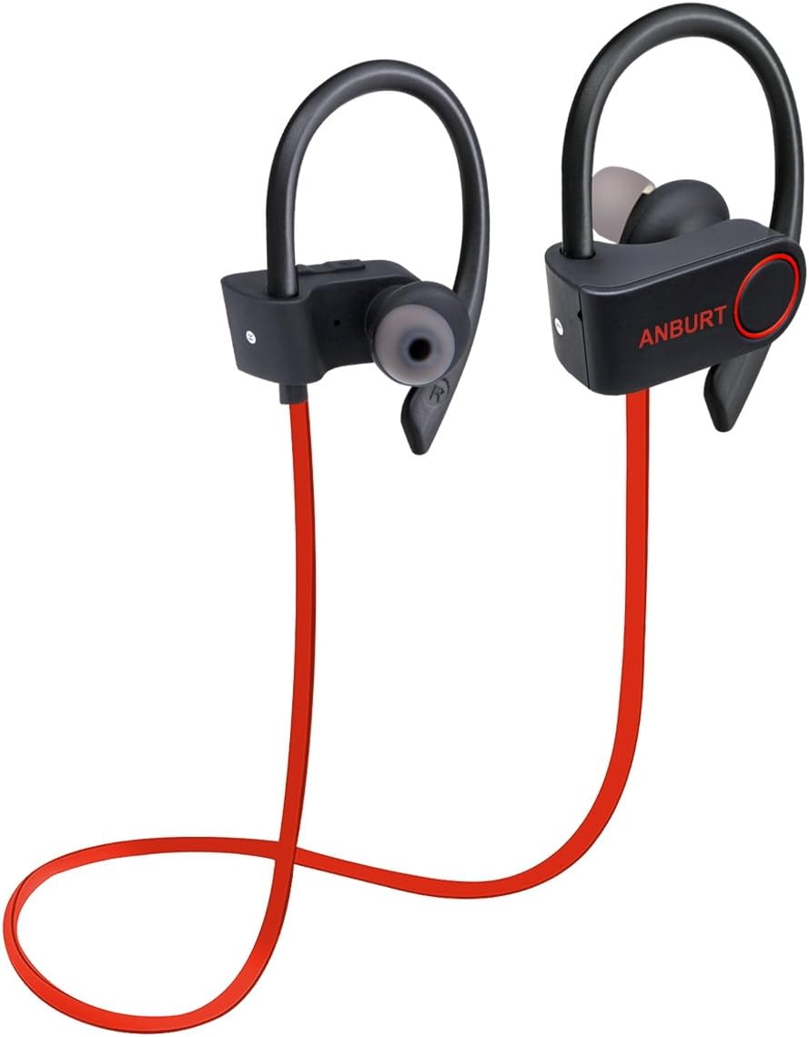 Anburt Wireless Sports Bluetooth Headphones, Best Bluetooth Wireless Sports Earphones with Mic, IPX5 Waterproof Earbuds, Noise Cancelling headsets for Gym Running Exercising Workout