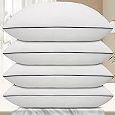 Vorouhals Hotel Collection Bed Pillows for Sleeping 4 Pack King Size Cooling Pillows Set of 4 for Back, Stomach or Side Sleepers, Super Soft Down Alternative Microfiber Filled Pillows