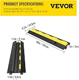 VEVOR 3 Pack 2 Channel Rubber Speed Bump Cable Protector Ramp 11000lbs per Axle view 7