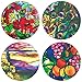 Buttonsmith Tiffany Poppies Magnet Set - Set of 4 1.25