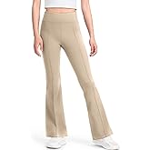 JOCMIC Girls Flare Pants High Waisted School Uniform Pant Bell Bottom Leggings with Hidden Pockets