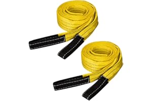 hzexun 2 Pack 10FT Lift Sling Web Strap,Heavy Duty 6600lbs Capacity Flat Eye Nylon Strap for Hoist,Lifting Sling 1''x10'