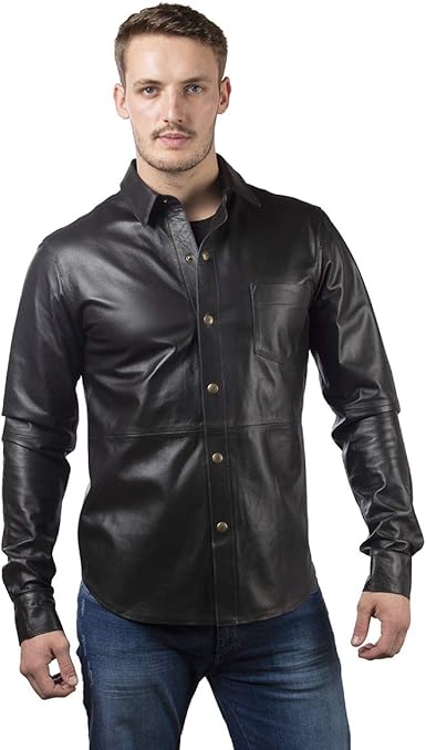 jaqueta couro de cabra masculina