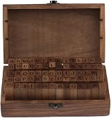 Co-link 70pcs Wooden Rubber Alphabet Letter Stamps Set for Crafts view 2