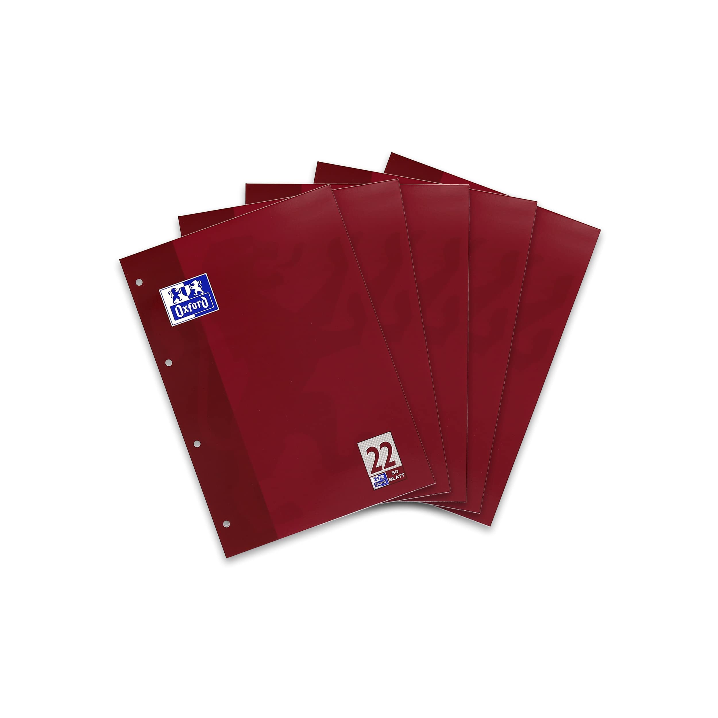 Hamelin Paperbrands 384405022 School Notepad A4 90 g/m² Optik Paper 5 mm Quadrille-Ruled 50 Sheets Pack of 5