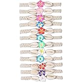 COLORFUL BLING 5 to 12 Pcs Hawaiian Plumeria Rubra Bracelets for Women Bohemian Shell Starfish Tropical Flower Charms Bracelet Set Handmade Braided Woven Rope Stretch Bracelets Summer Beach Jewelry