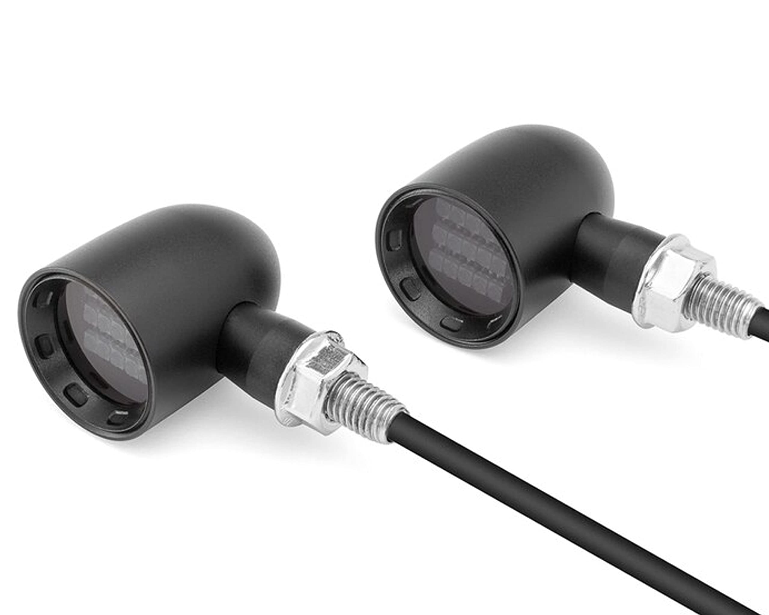 Alchemy Parts Mini LED Motorbike Indicators - CNC Aluminium - PAIR (Matt Black)