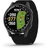 Garmin Approach® S50, Advanced Golf GPS Smartwatch, AMOLED Display, On-Course Features, Wrist-Based Heart Rate, Slate Aluminum Bezel with Black ComfortFit Nylon Band