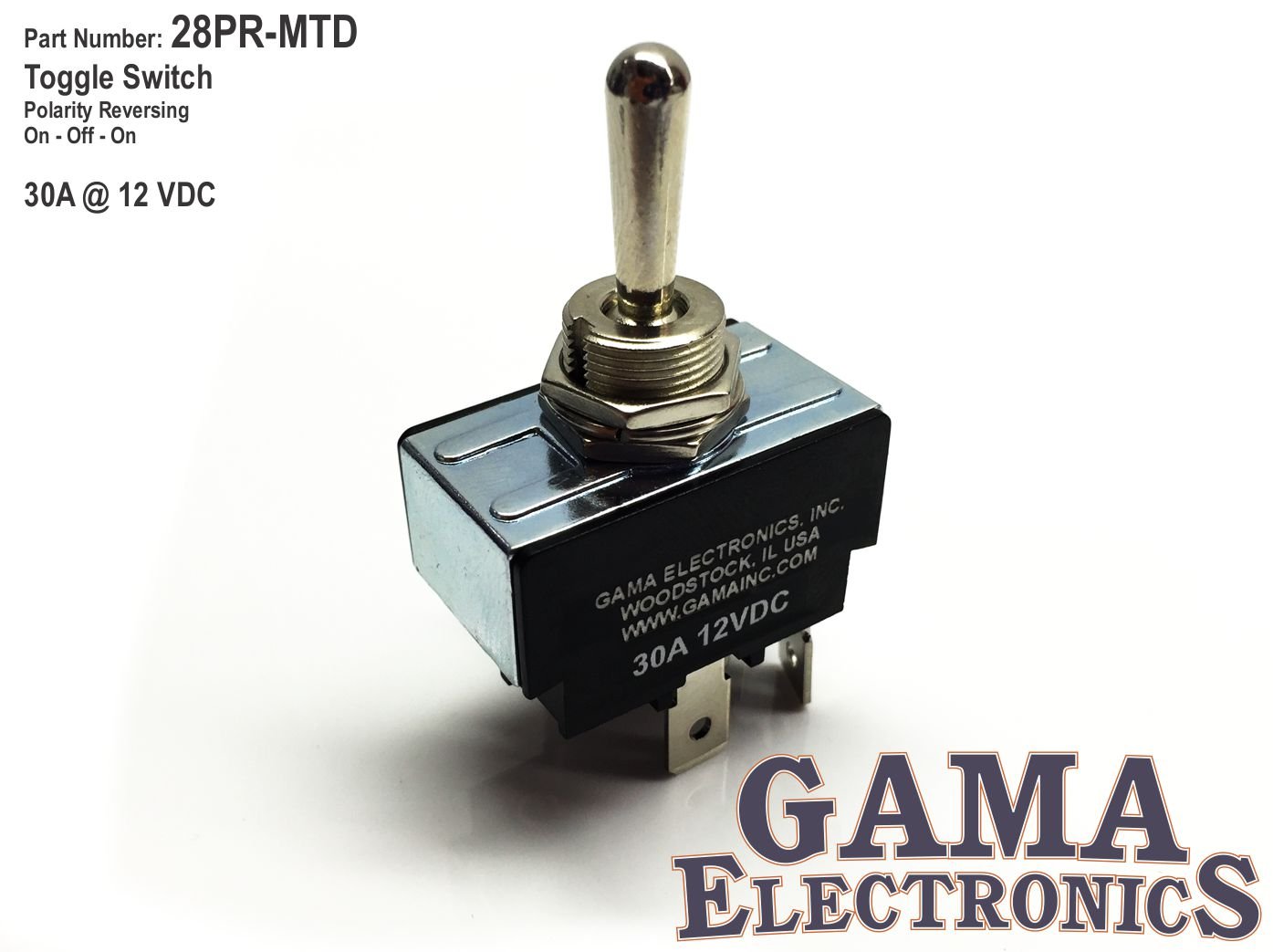 GAMA Electronics 30 Amp Toggle Switch 3 Position Reverse