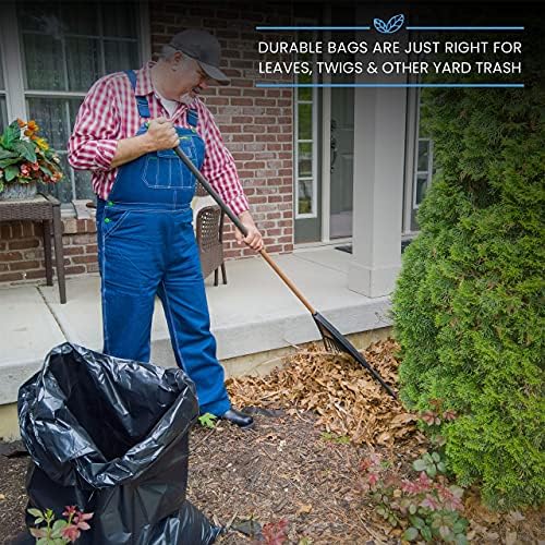 TOUGHBAG 55 GALLON TRASH BAGS, 55-60 GALLON TRASH BAGS HEAVY DUTY (50 COUNT) – LARGE BLACK TRASH CAN LINERS, 50-60 GAL FOR CONTRACTORS, COMMERCIAL, AND LAWN – MADE IN USA