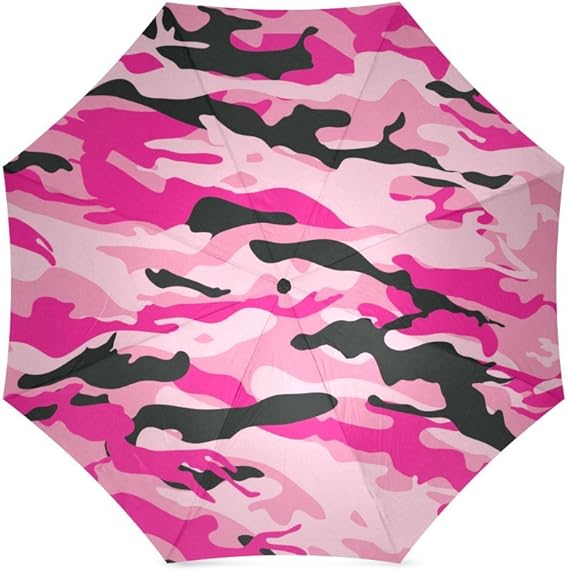 Amazon Co Jp ピンクmilitary Camouflage迷彩パターン折りたたみ雨 太陽傘旅行傘紫外線対策 服 ファッション小物