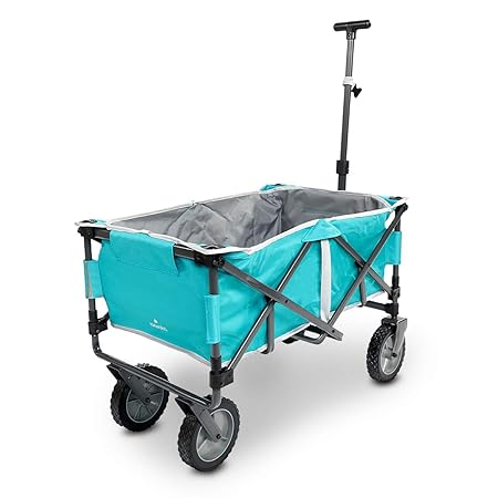 Navaris Bollerwagen faltbar Gummireifen Bremse - 85L Strand Wagen klappbar Kinder Transportwagen Handwagen Strandwagen - Trag