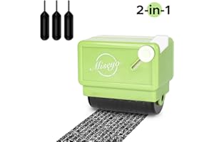 Miseyo Identity Theft Protection Roller Stamp Guard Your ID - Green(3 Refill Ink Included)