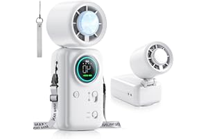 FurBall 4-IN-1 Portable Handheld Fan with Ice Cooling, High-speed Turbo Power 100 Gear Adjustable, LED Display, 6000mAh Recha
